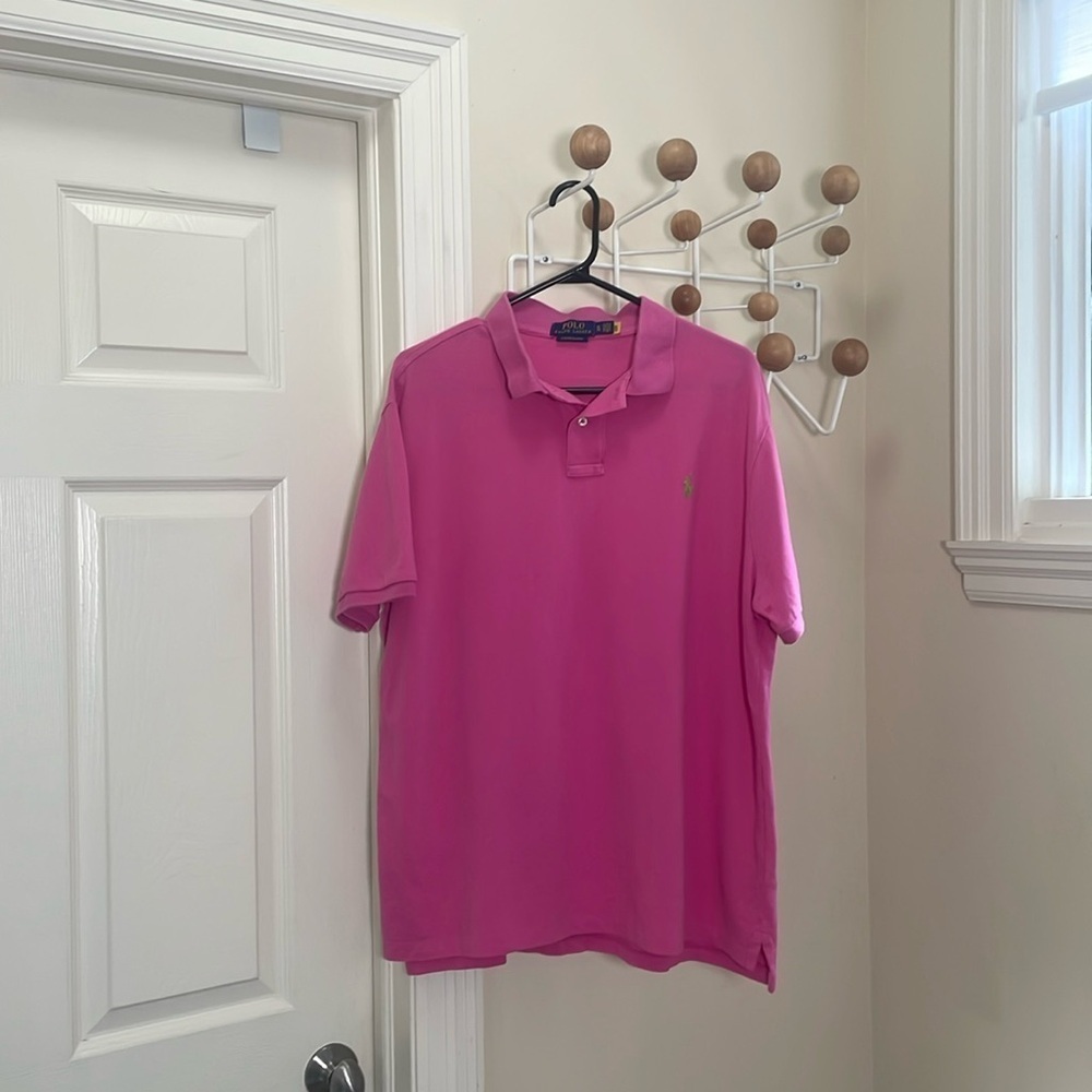 Ralph Lauren - Classic Slim Fit Short Sleeve Polo Top - Pink - XL